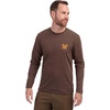 image:imageVortex Mens Diamond Crest Long Sleeve TShirtsBrown Heather