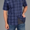 image:imageVortex Mens Coolmax Fast Twitch ButtonDown Short Sleeve Shirts  Moisture Wicking Stretch UPF Protection Wrinkle FreeNavy
