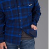 image:imageVortex Mens Timber Rush Flannel Shirts  Mechanical Stretch Moisture Wicking Underarm GussetBlue Jay