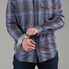 image:imageVortex Mens Trail Call Tech Flannel Shirts  Mechanical Stretch Moisture Wicking Underarm GussetBlue Grey