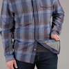 image:imageVortex Mens Trail Call Tech Flannel Shirts  Mechanical Stretch Moisture Wicking Underarm GussetBlue Grey