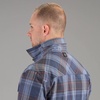 image:imageVortex Mens Trail Call Tech Flannel Shirts  Mechanical Stretch Moisture Wicking Underarm GussetBlue Grey