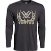 image:imageVortex Mens FullTine Long Sleeve TShirtsCharcoal Heather
