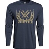 image:imageVortex Mens FullTine Long Sleeve TShirtsNavy Heather