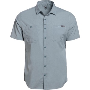 image:imageVortex Mens Alpine Cove Short Sleeve Shirts  UPF Sun Protection Moisture Wicking Quick Dry Temperature Regulating FabricShale Blue