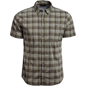 image:imageVortex Mens Coolmax Fast Twitch ButtonDown Short Sleeve Shirts  Moisture Wicking Stretch UPF Protection Wrinkle FreeLichen