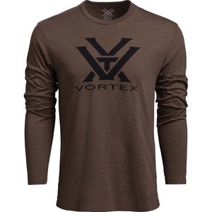 image:imageVortex Mens Core Logo Long Sleeve TShirtsBrown Heather