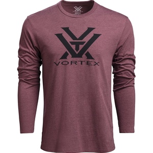 image:imageVortex Mens Core Logo Long Sleeve TShirtsBurgundy Heather