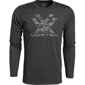 image:imageVortex Mens Core Logo Long Sleeve TShirtsCharcoal Camo Heather