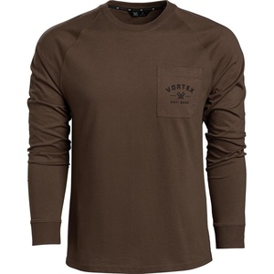 image:imageVortex Mens Outland Heavyweight Long Sleeve Pocket TShirtsDark Brown