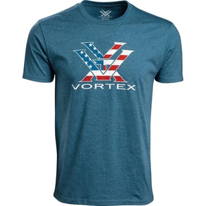 image:imageVortex Mens Stars and Stripes Short Sleeve ShirtSteel Blue Heather