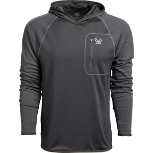 image:imageVortex Mens Weekend Rucker Hooded Long Sleeve Shirts  Moisture Wicking UPF Sun Protection Stain Release TechnologyCharcoal