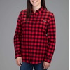 image:imageVortex Womens Timber Rush Flannel MoistureWicking HighPerformance Cotton Long Sleeve ShirtRed Buffalo