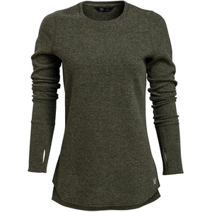 image:imageVortex Womens Active Casual Fall Cozy Knit Baselayer Thumbholes Front Country Thermal PulloverOlive