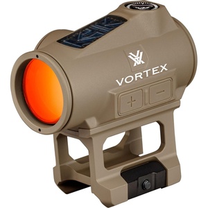 image:imageVortex Crossfire II 2 MOA Solar Dot Sights  Solar Motion Activation with AutoShutoff MultiHeight Mount System NV Compatible  Unlimited Unconditional WarrantyTan